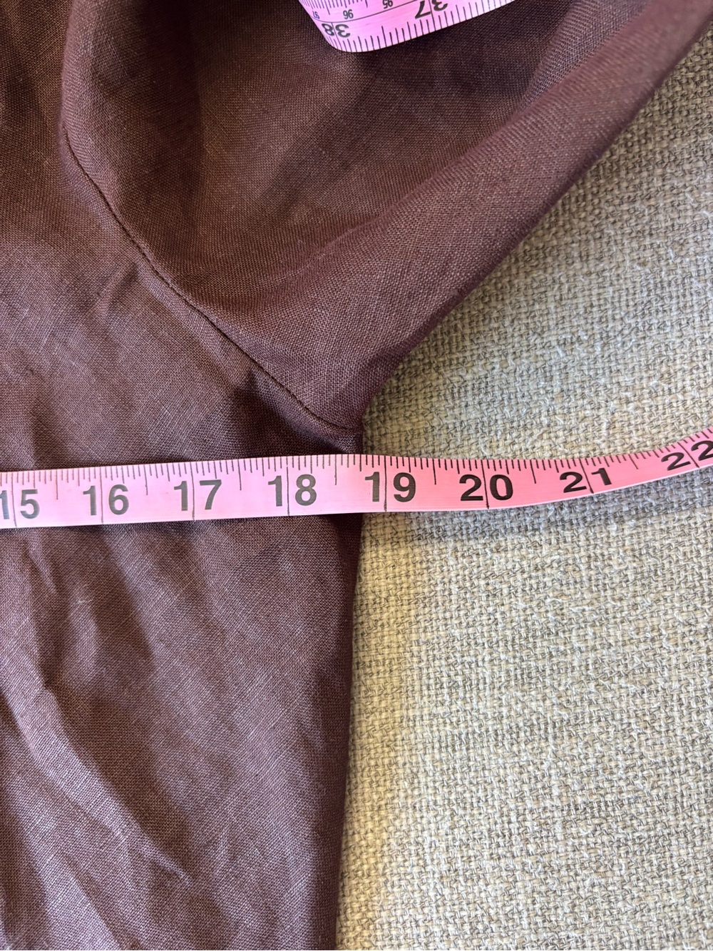 J. Crew Bias Cut Linen Shirt Smoked Walnut Brown Band collar Minimalist 6 - Picture 7 of 8